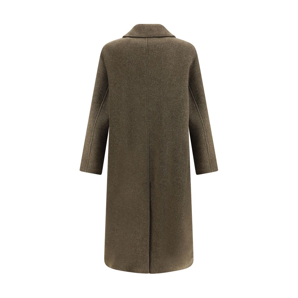 Green Fleece Wool Coat
