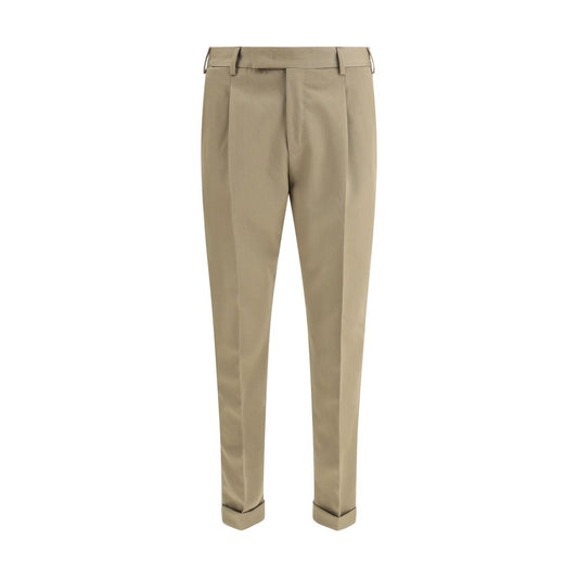 Green Fleece Wool Dress Pants
