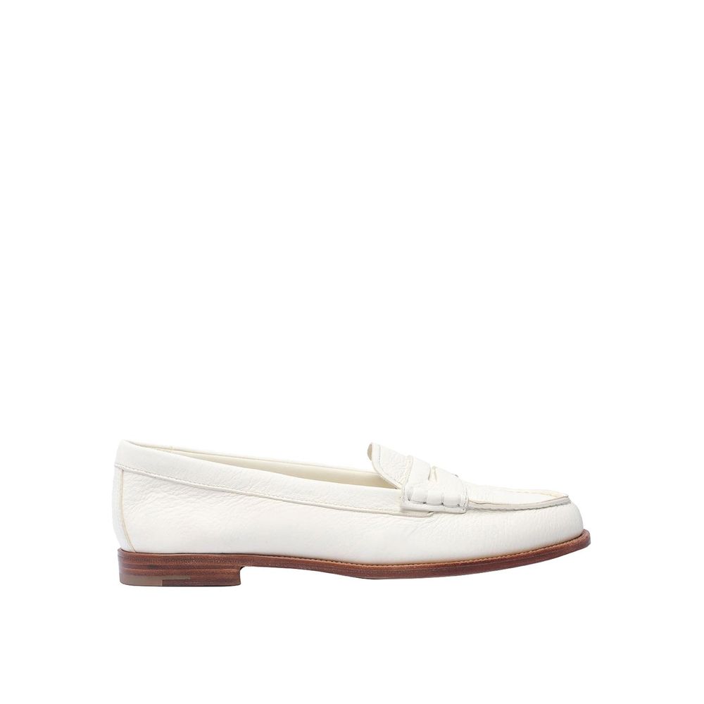 White Calfskin Slip-On Loafers