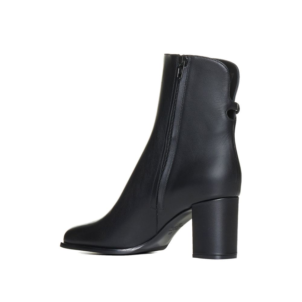 Black Calfskin Ankle Boots