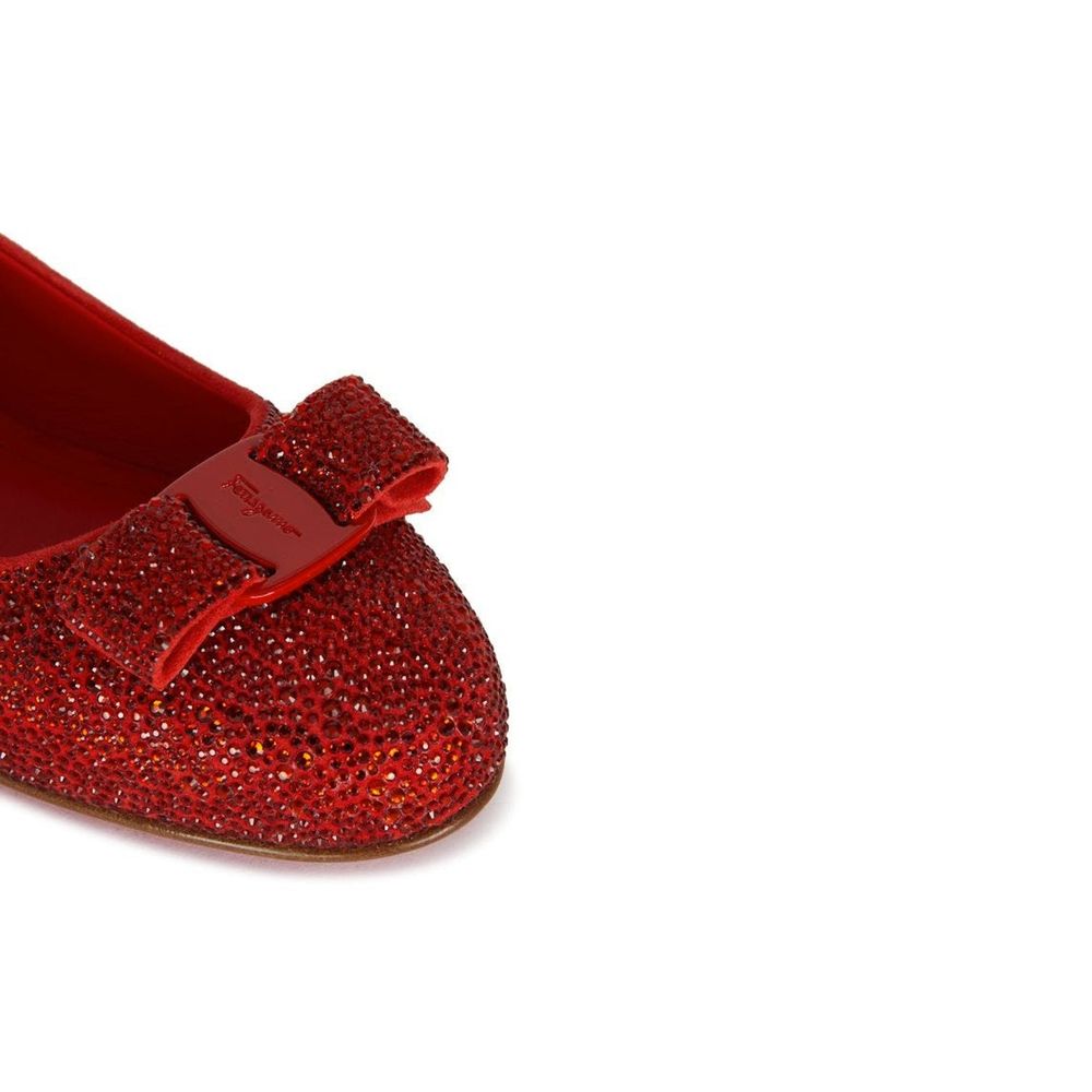 Red Calfskin Ballet Flats