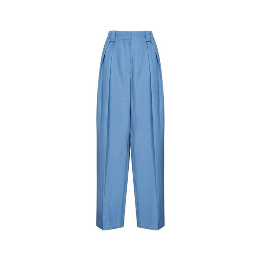 Blue Linen Casual Pants