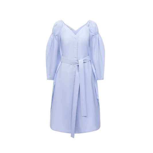 Blue Cotton Casual Dress