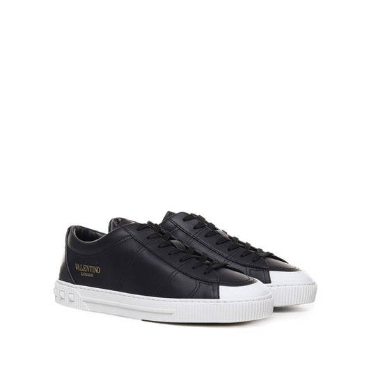 Black Calfskin Low Top Sneakers