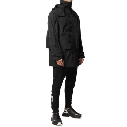 Black Nylon Rain Coat
