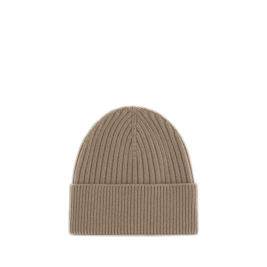 Beige Merino Wool Beanie
