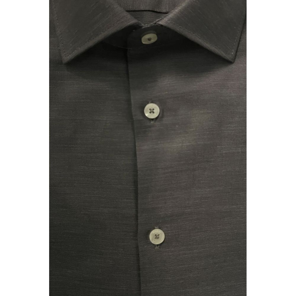 Gray Cotton Men Shirt