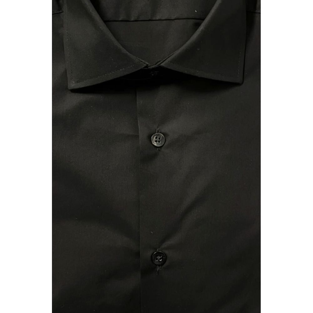 Black Cotton Men's Shirt