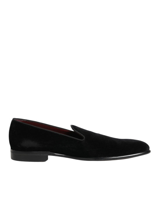 Black Leather Suede Slip On Loafer Dress Shoes