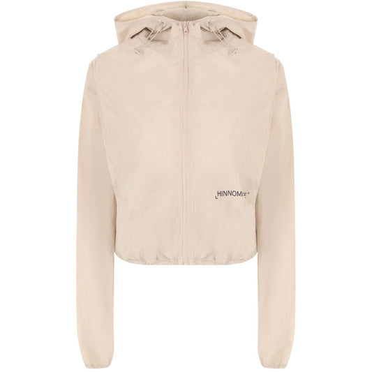 Beige Nylon Jackets & Coat