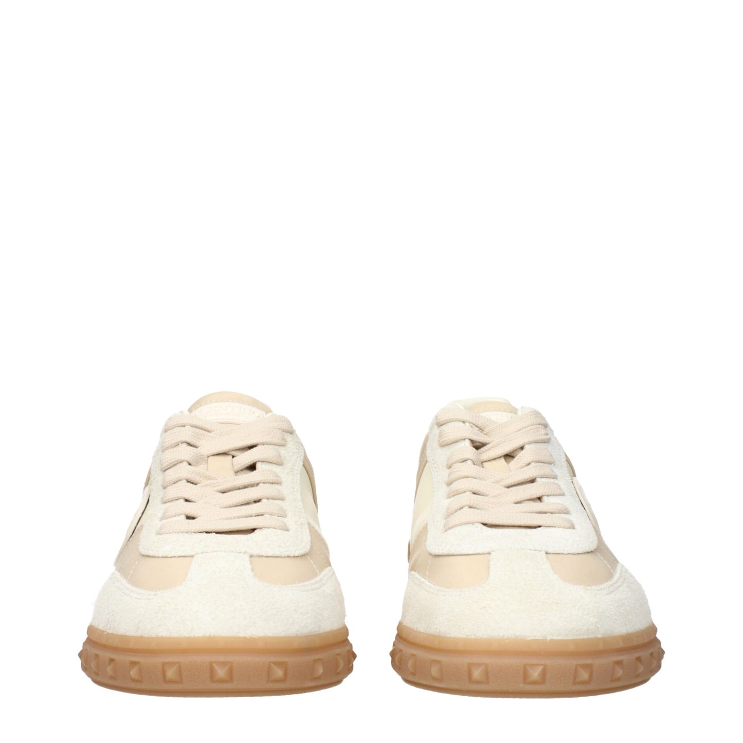 Beige Fabric Low Top Sneakers