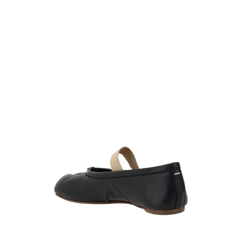 Black Calf Leather Bos Taurus Ballet Flats