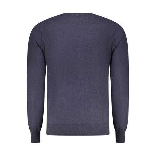 Blue Cotton Men Sweater