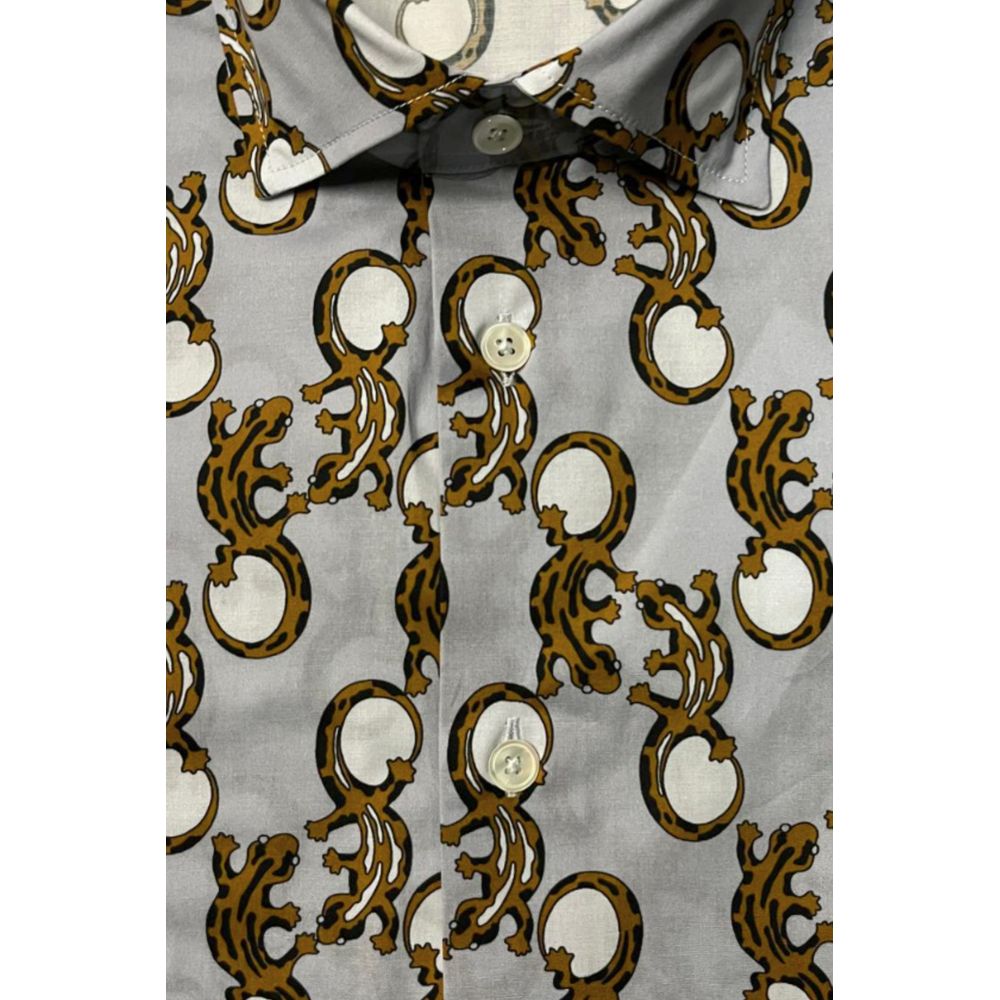 Multicolor Cotton Men Shirt