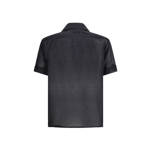 Black Cotton Shortsleeve Shirt