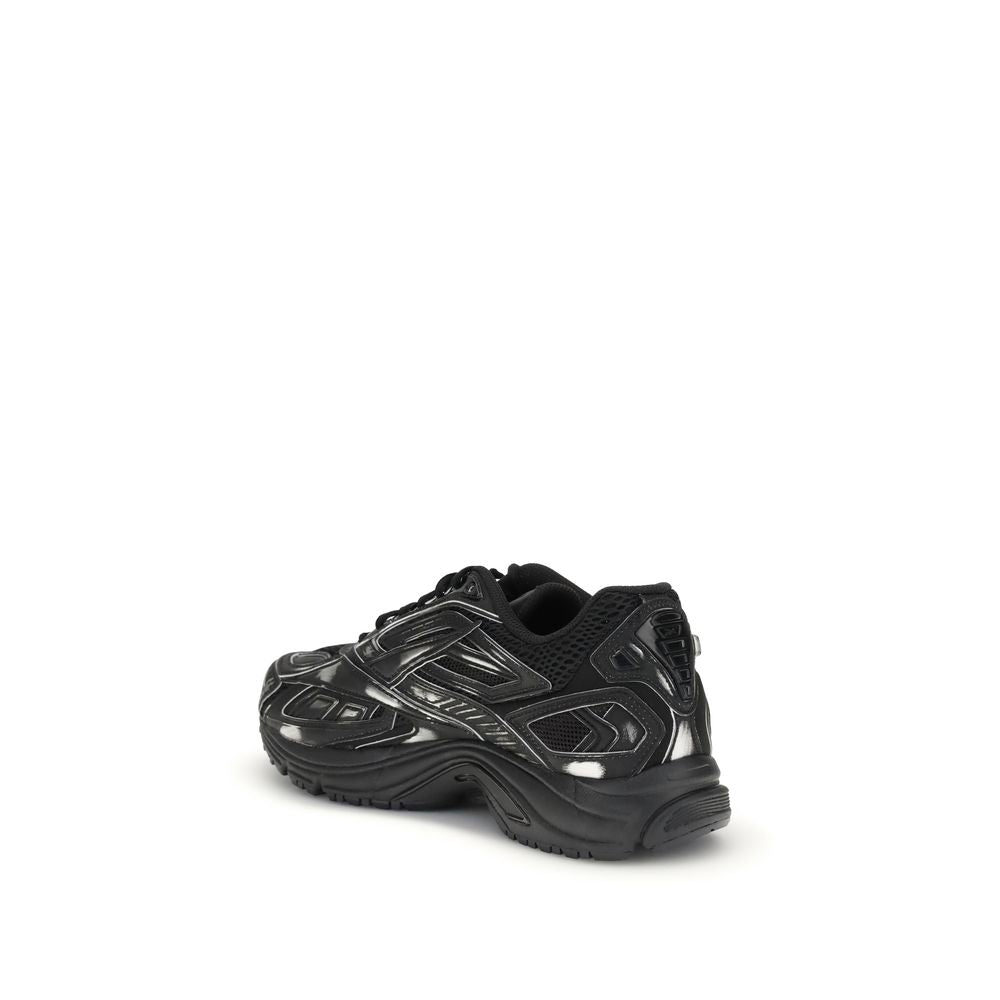 Black Polyethylene Athletic Sneakers