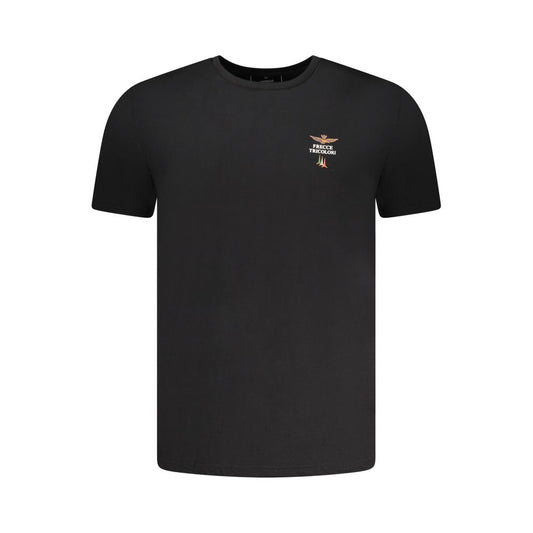 "Black Cotton Men Underwear Crew Neck Tee"