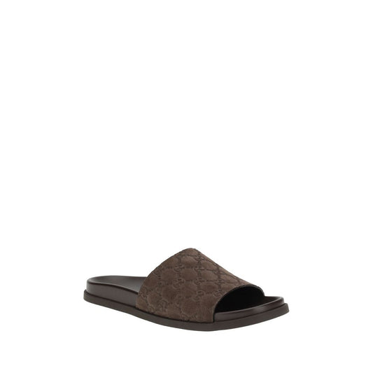Brown Calf Leather Bos Taurus Flat Sandals