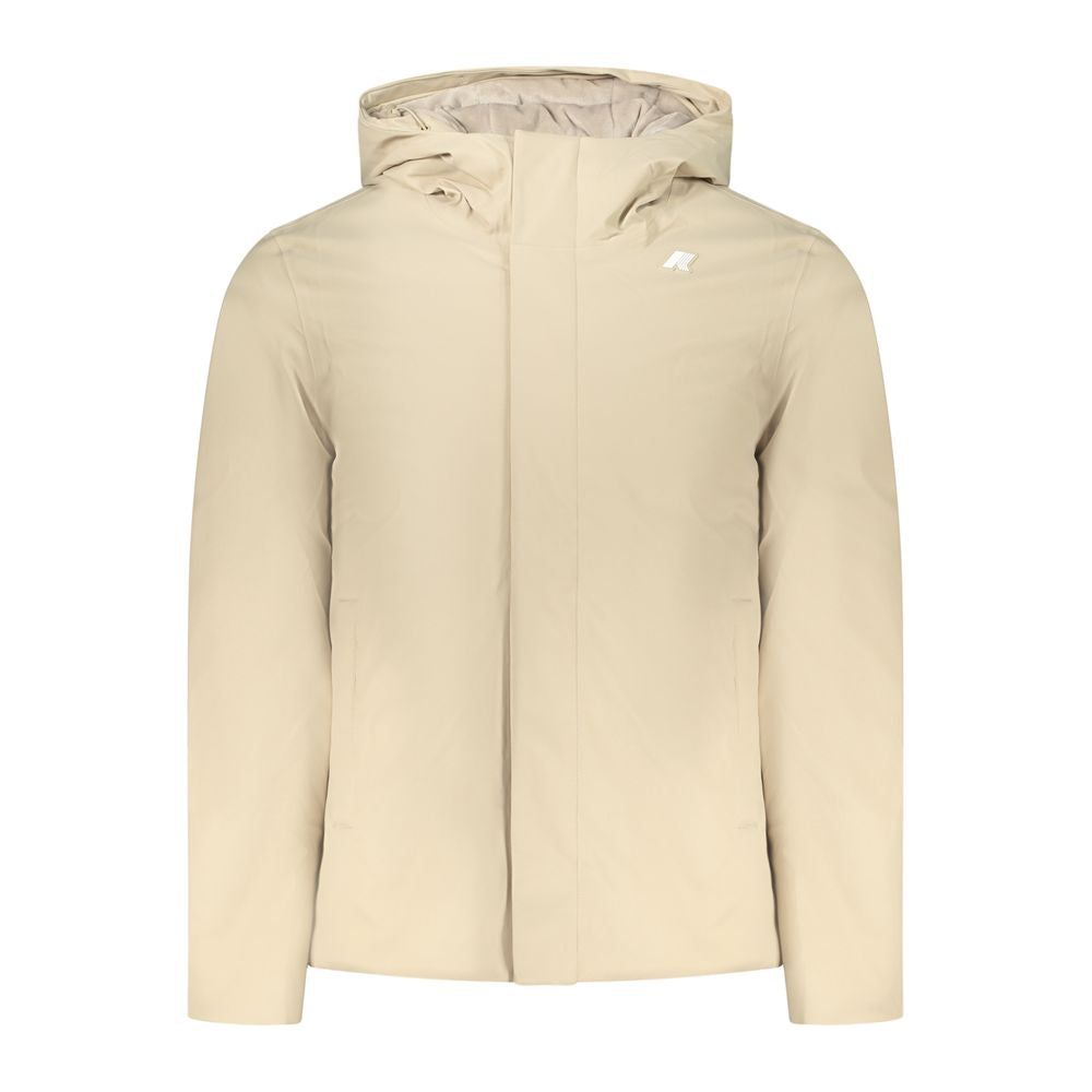 Beige Polyester Men Jacket