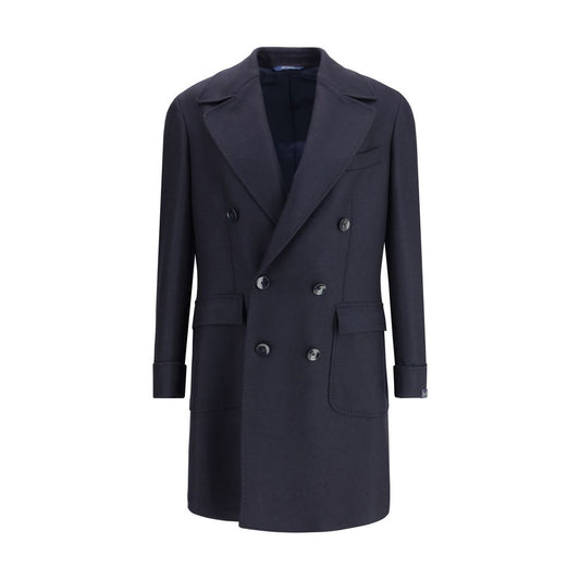 Blue Fleece Wool Coat