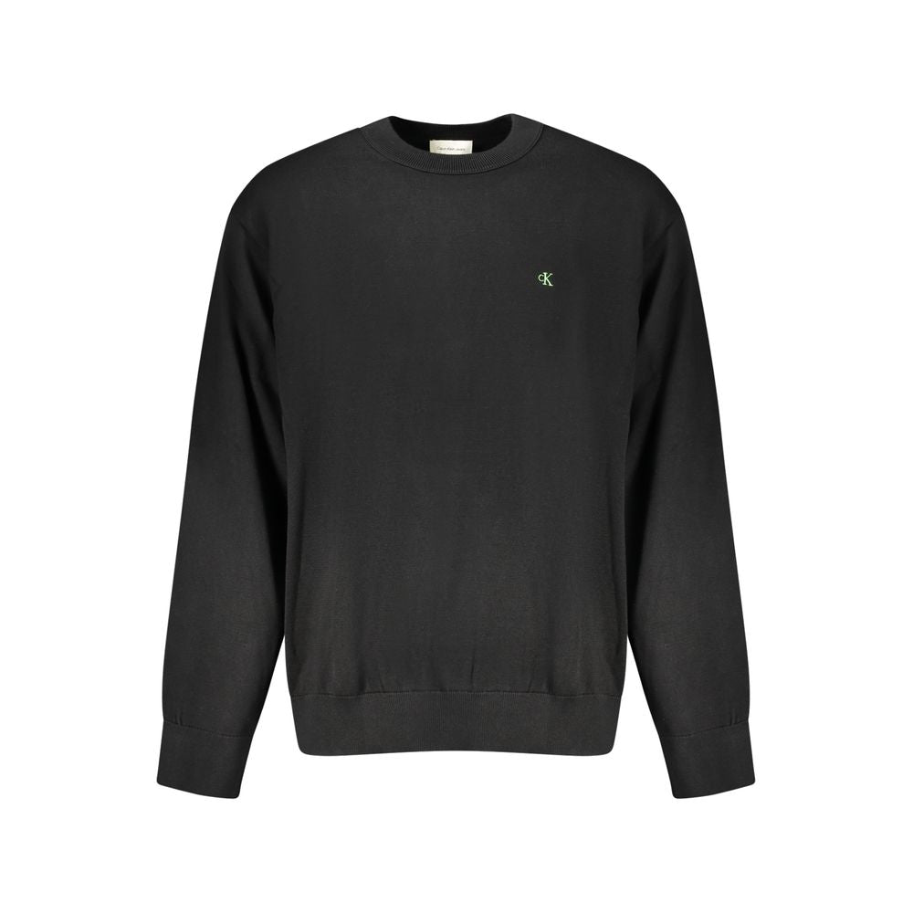 Black Cotton Men Sweater