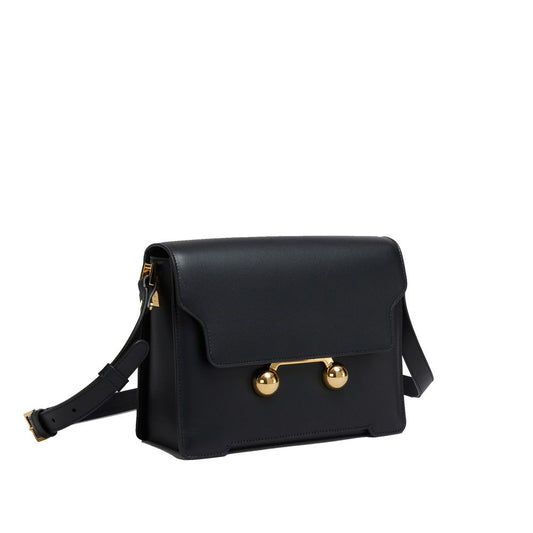 Black Calfskin Shoulder Bag
