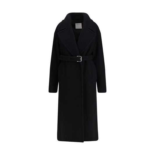 Black Fleece Wool Coat