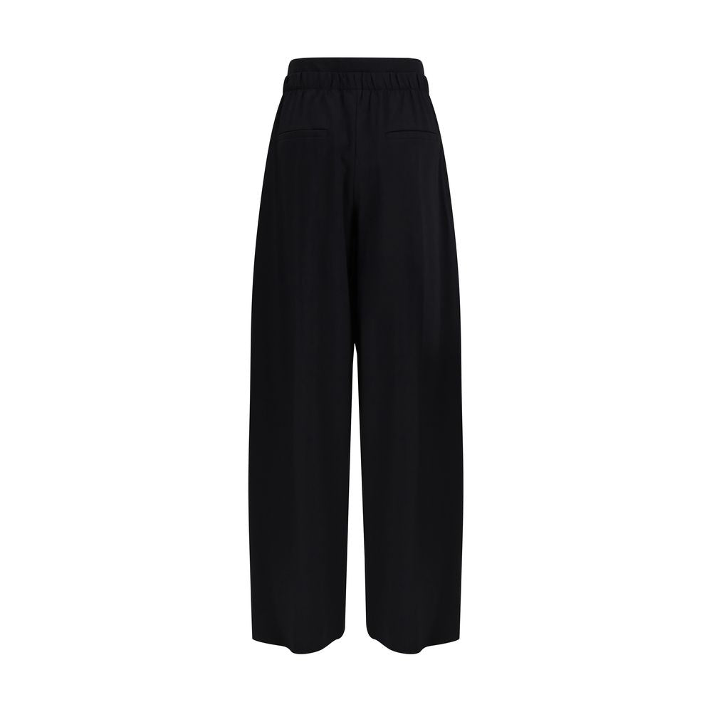Black Fleece Wool Casual Pants