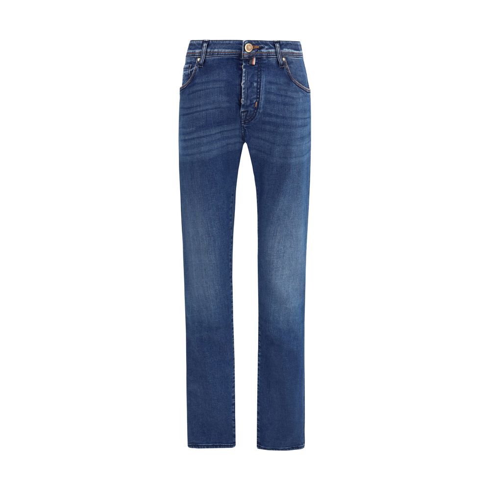 Blue Cotton Slim Fit Jeans