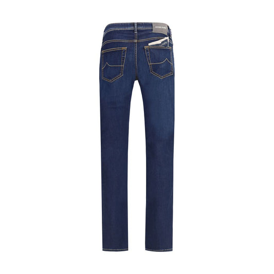 Blue Cotton Slim Fit Jeans