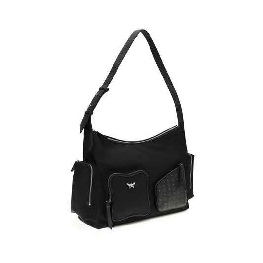 Black Fabric Shoulder Bag