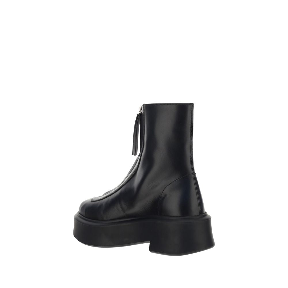 Black Calf Leather Bos Taurus Ankle Boots