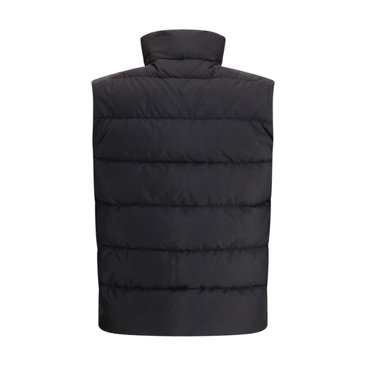 Black Recycled Polyamide Sleveless Jacket
