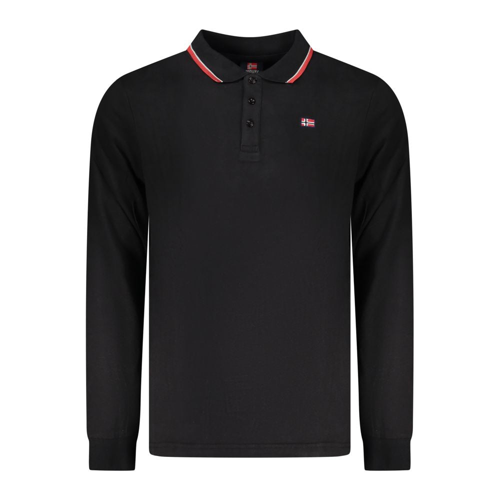 Black Cotton Men Polo Shirt