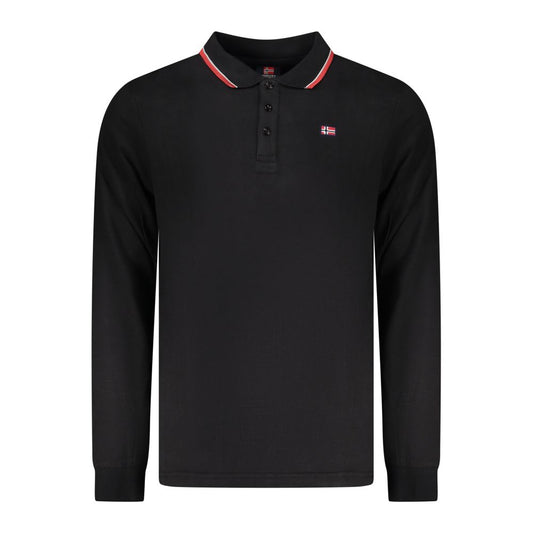 Black Cotton Men Polo Shirt