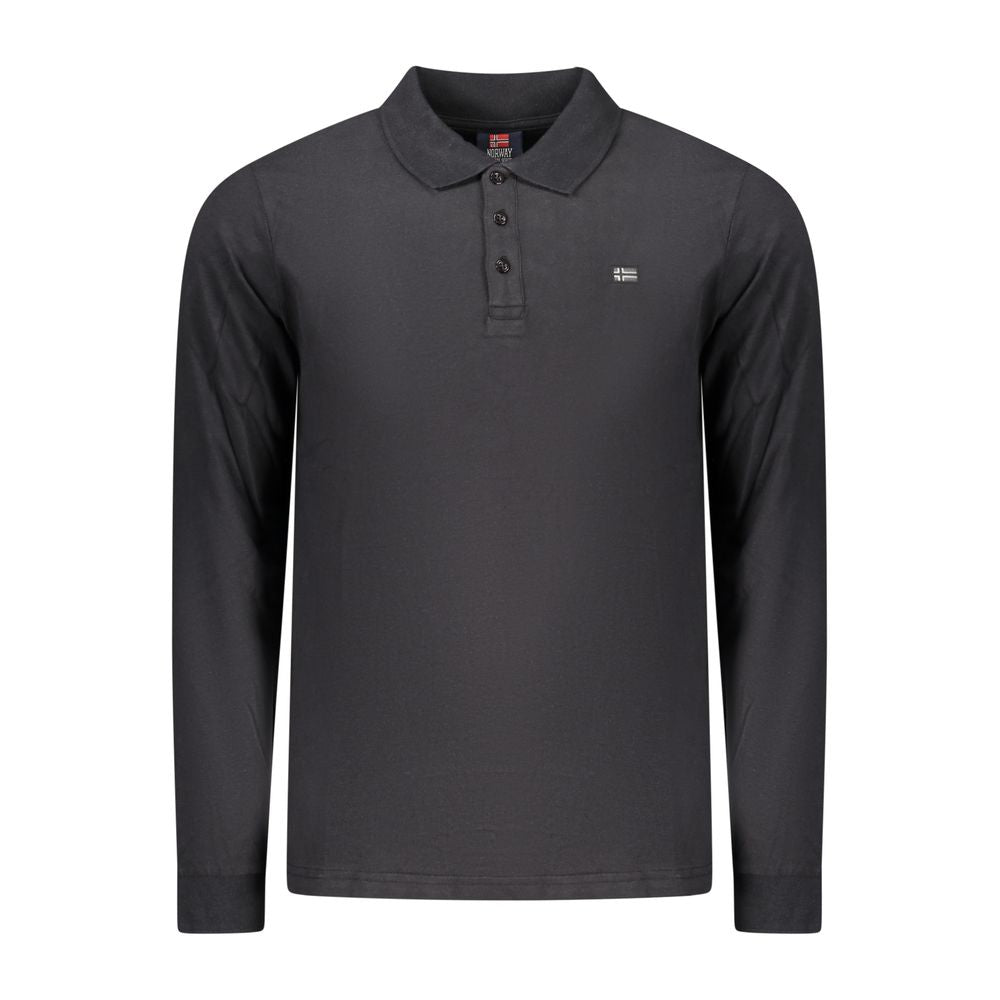 Black Cotton Men Polo Shirt