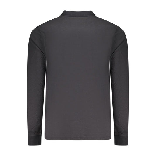 Black Cotton Men Polo Shirt