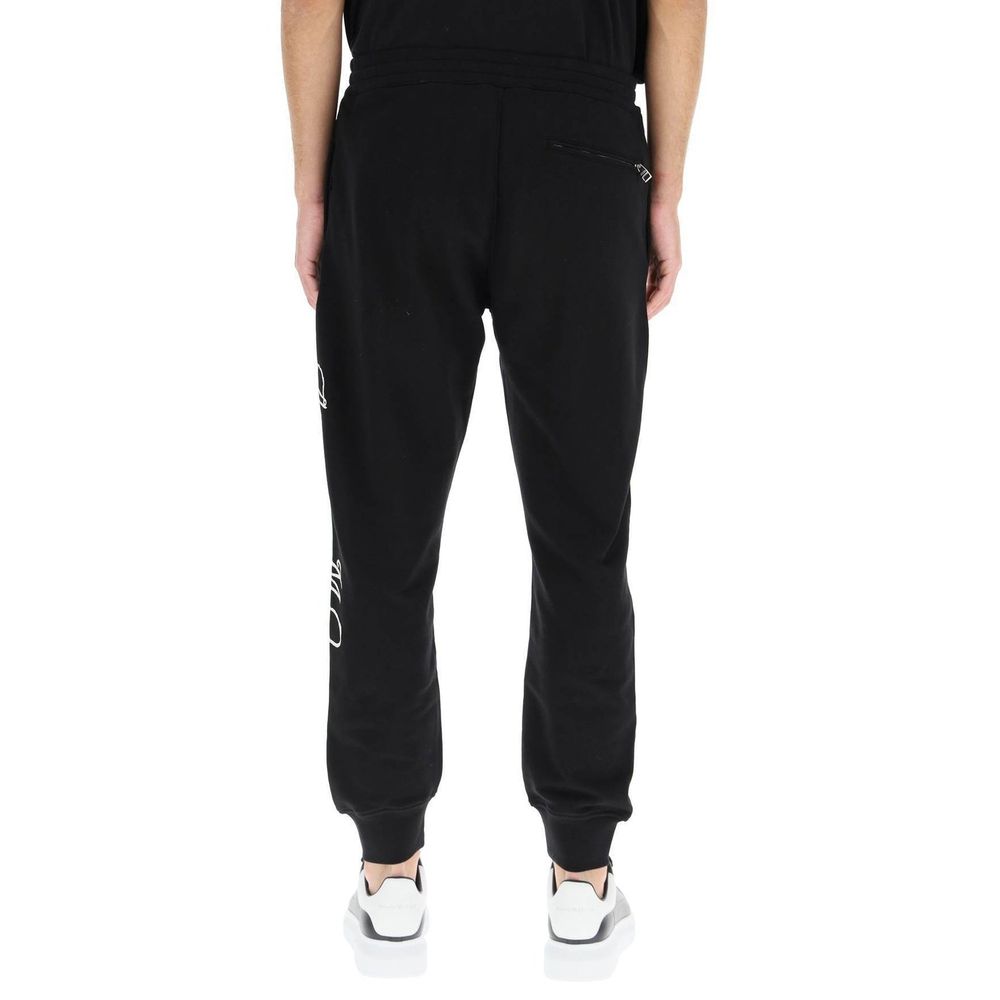 Black Cotton Athletic Pants