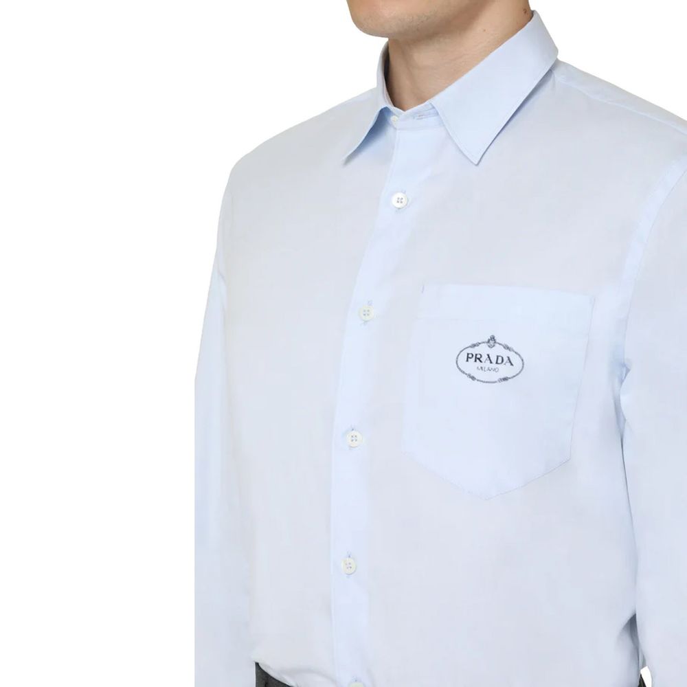 Blue Cotton Dress Shirt