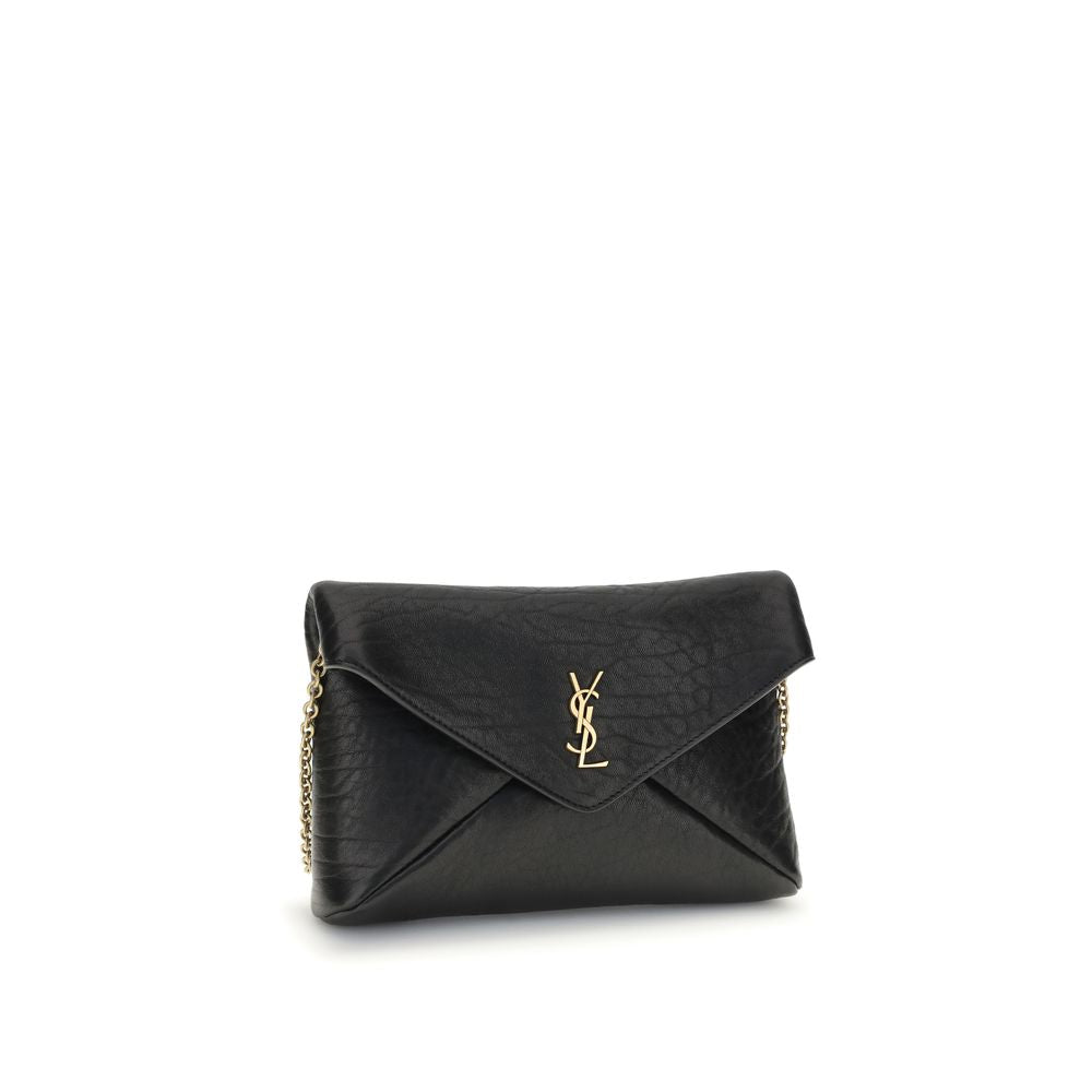 Black Lamb Leather Clutch Bag