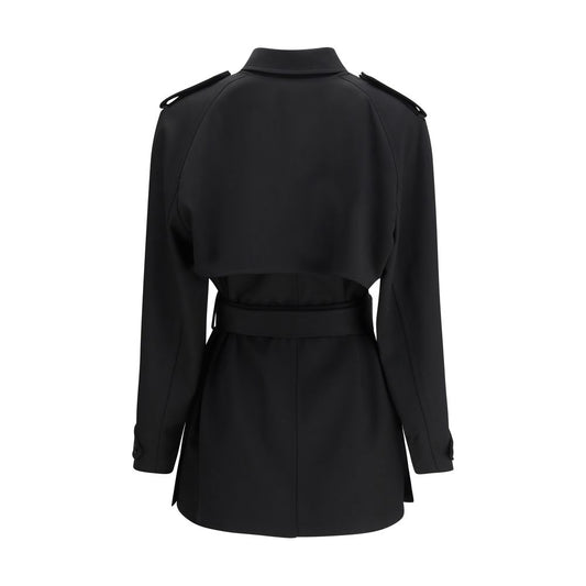 Black Fleece Wool Trench Coat