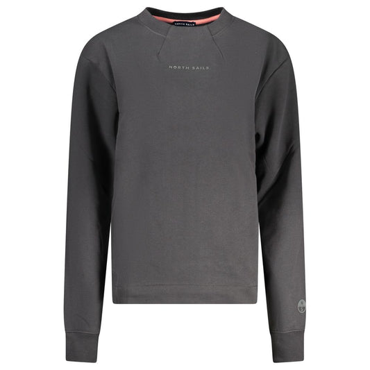 Black Cotton Women Sweatshirt