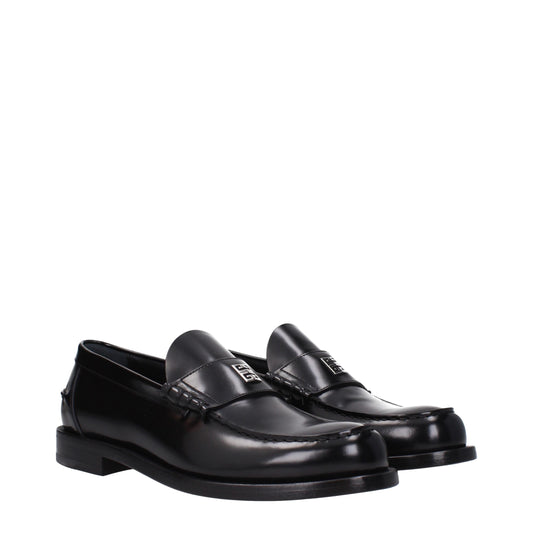 Black Leather Slip-On Loafers