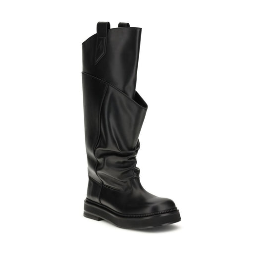 Black Calf Leather Bos Taurus Boots