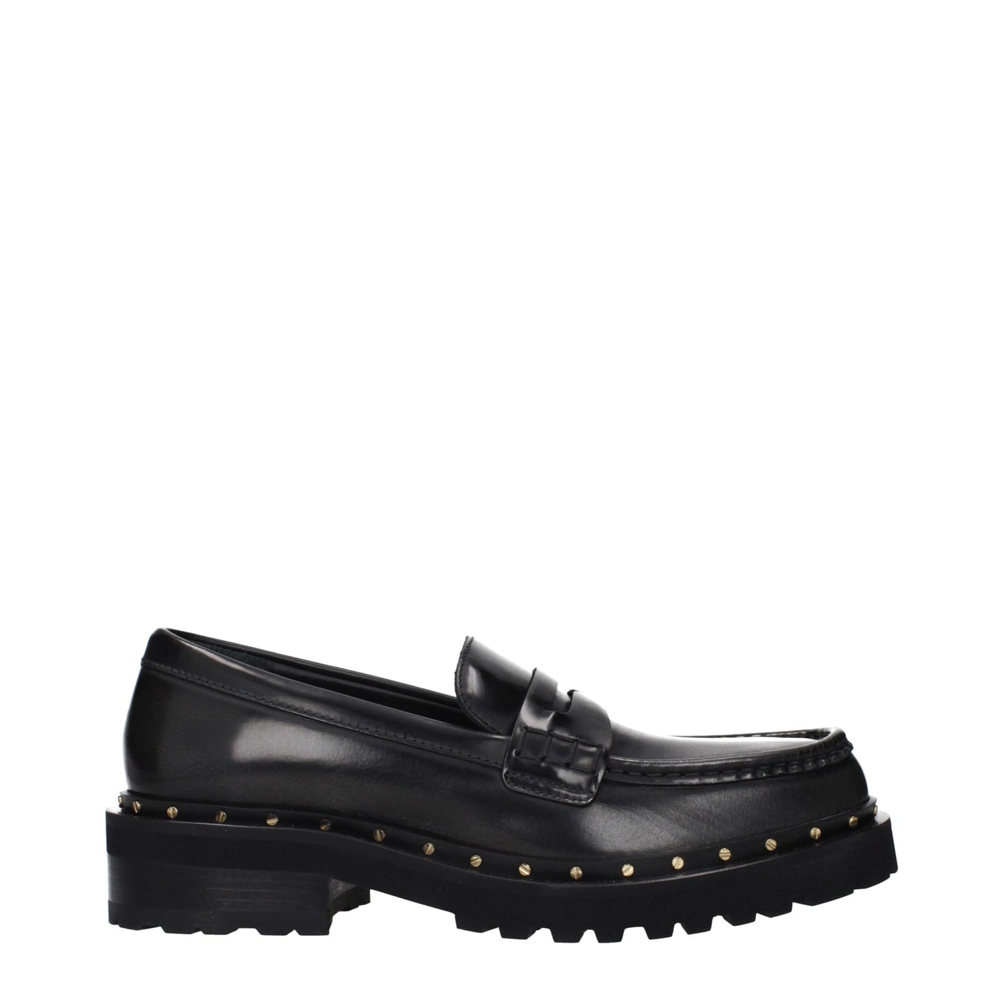 Black Leather Slip-On Loafers