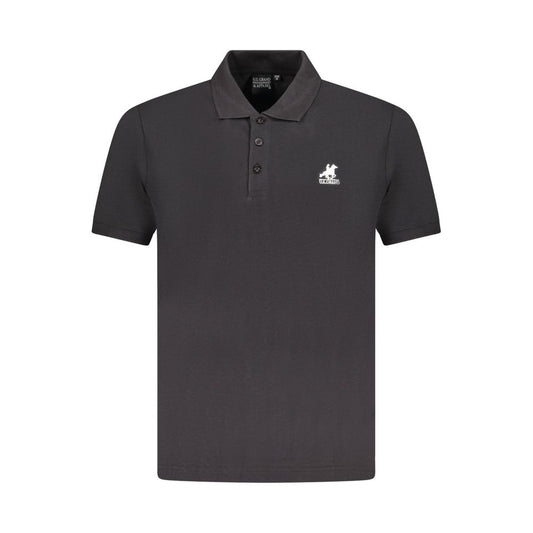 Black Cotton Men Polo Shirt